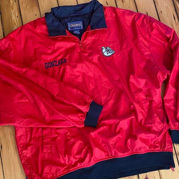 Vintage 1990s-Y2K Gonzaga Bulldogs Embroidered Lightweight Bomber Jacket Large - Picture 2 of 4